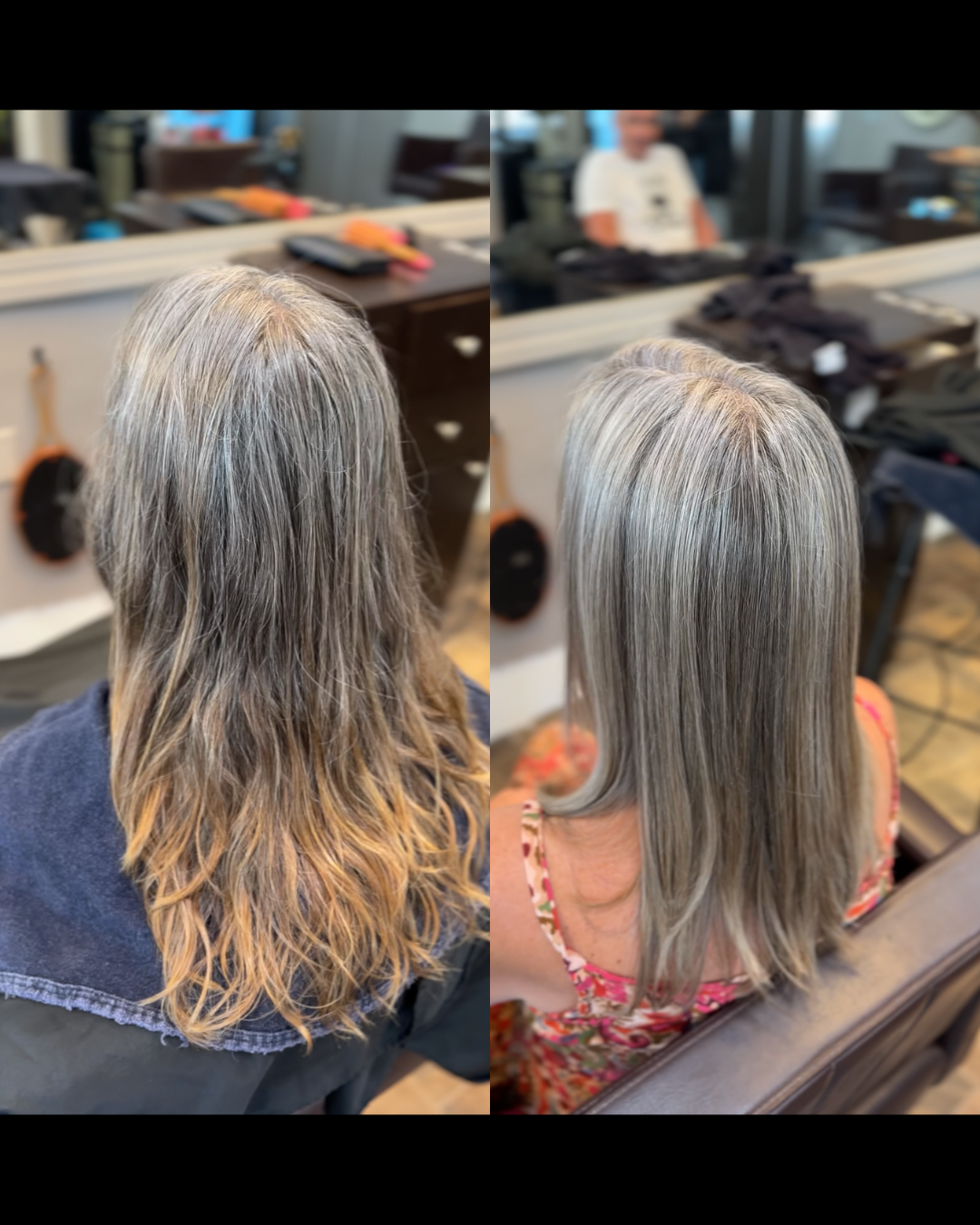 Hair transformation gray